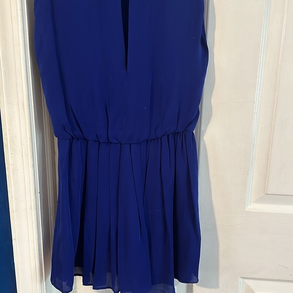 Women’s ALICE + OLIVIA Cobalt Blue SILK Sleeveless Blouson Mini Dress Size S - Picture 10 of 12